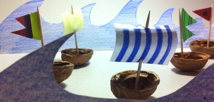 costruire barchette con noci fai di te riciclo creativo