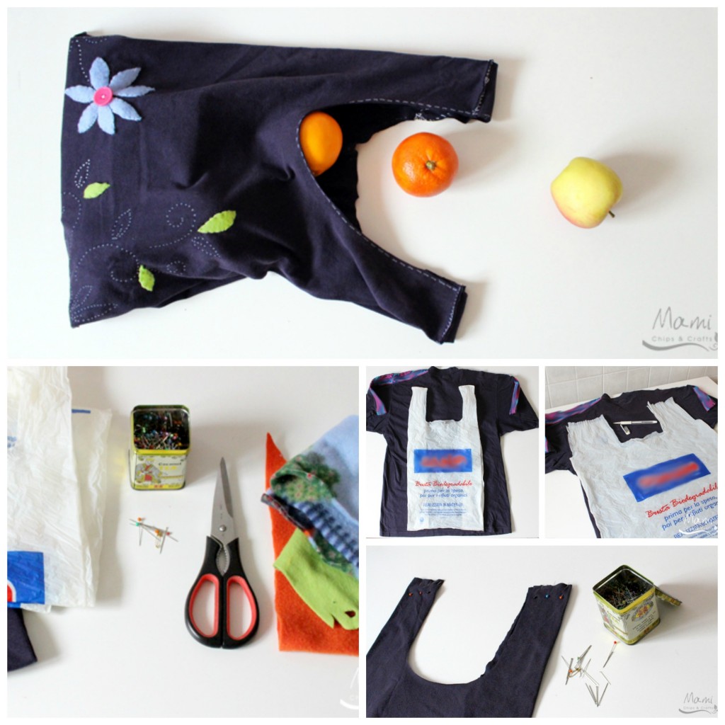 borsa riciclo creativo shopper fai da te dal riciclo creativo di una vecchia maglietta