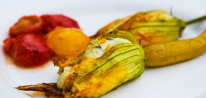 Fiori di zucca fiori di zucca al forno